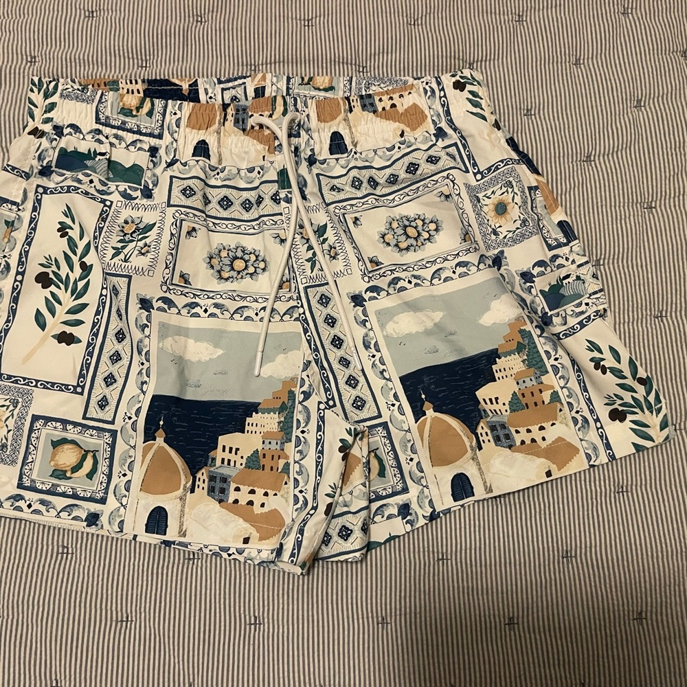 Patterned Swim Trunks